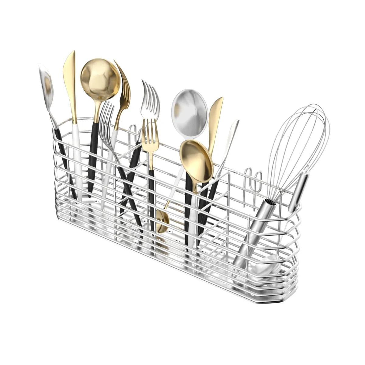  304 Stainless Steel Utensil Holder 7.87" x 3.54" x 1.57 — product photo
