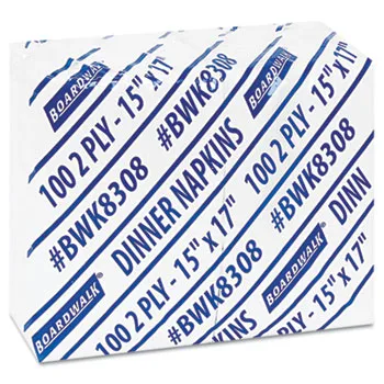 Boardwalk Boardwalk BWK8308 Dinner Napkin 15" x 17" White 2-Ply 3000/Carton — product photo