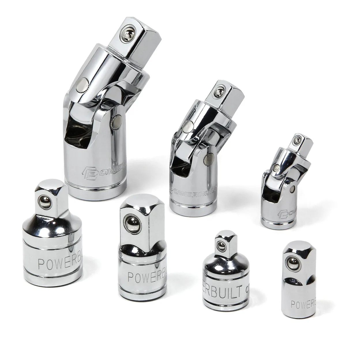 Powerbuilt Powerbuilt 640859 7-piece socket adapter and U-joint set — product photo