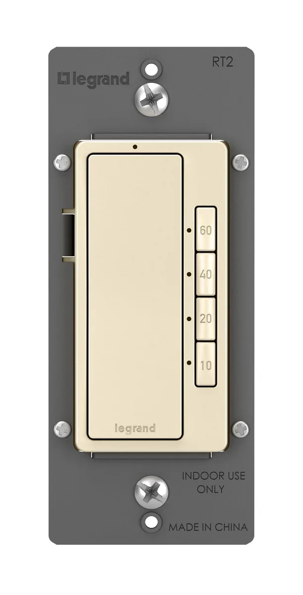 Light almond wall timer switch with four preset buttons and LED indicators