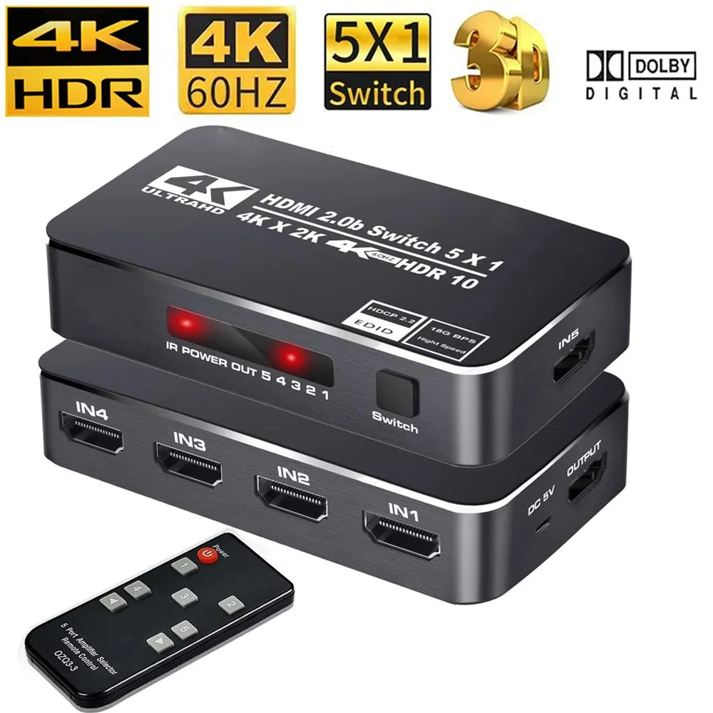 Jansicotek Jansicotek OZQ3-3 5x1 HDMI Switch 4K 60Hz Remote — product photo