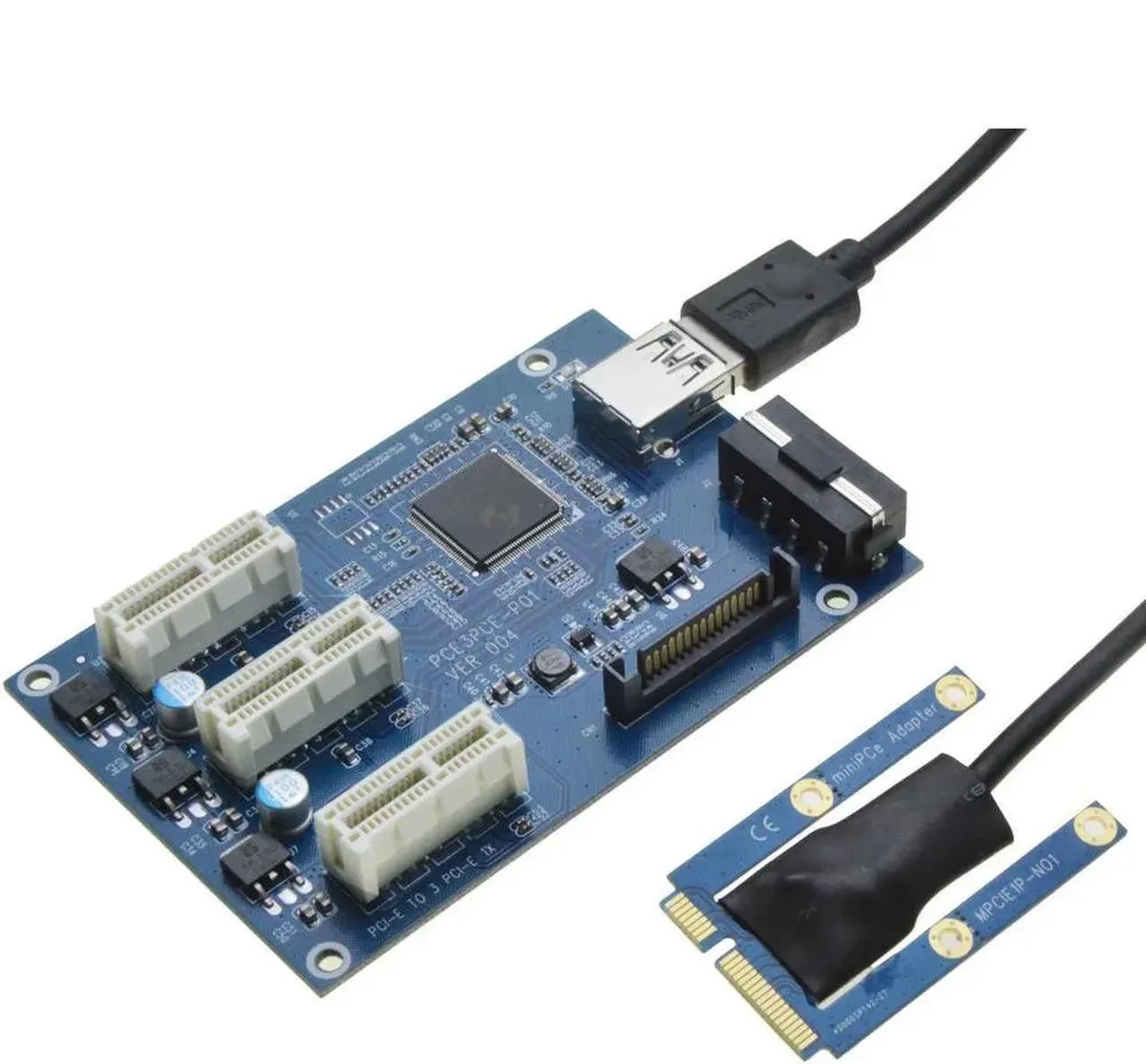 Vszerda Vszerda Mini PCIe 1 to 3 PCIe x1 Riser Expansion Card — product photo