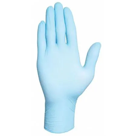 Blue nitrile disposable gloves, powder-free, fingertip texture, 100-count box