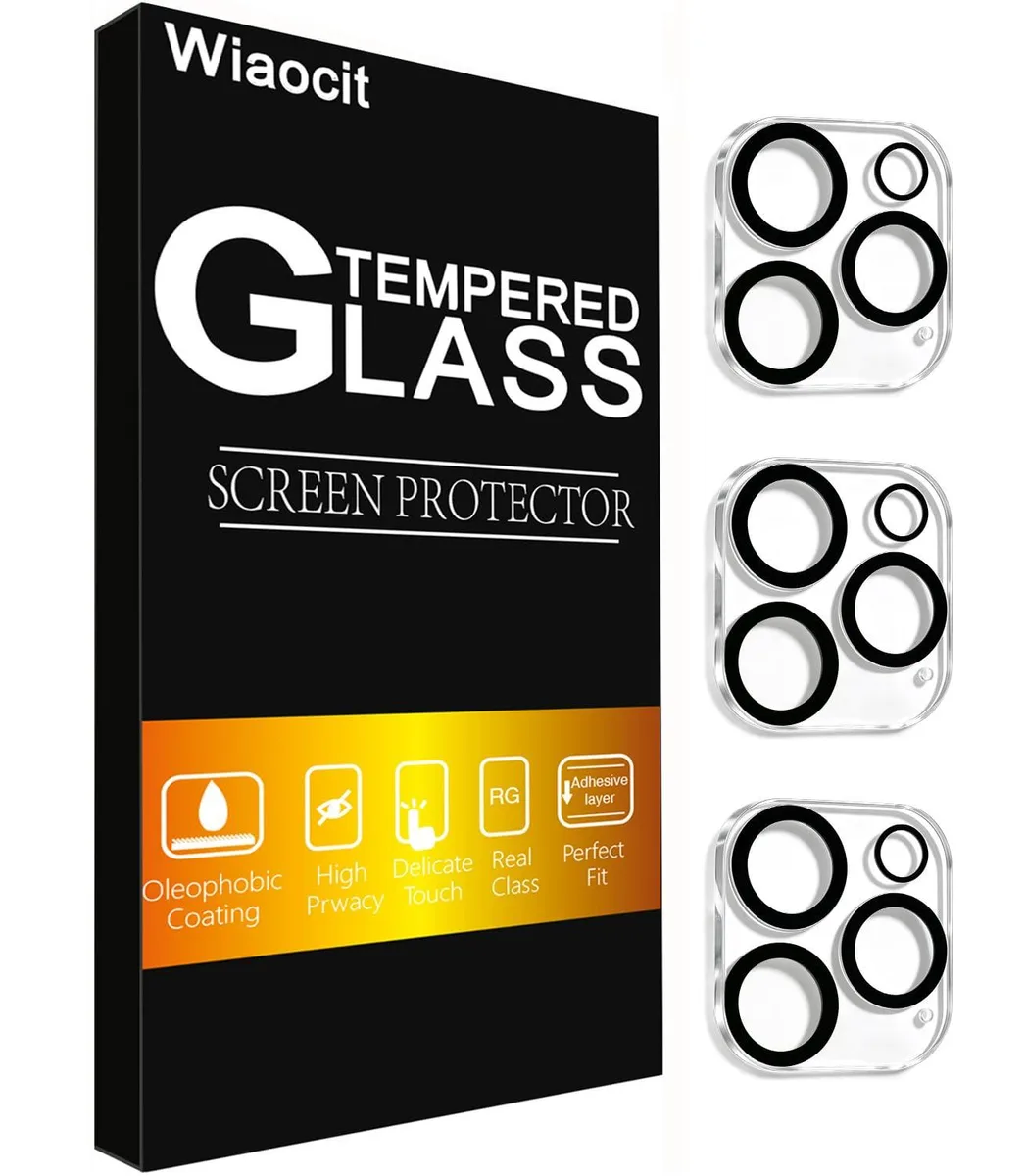  Wiaocit iPhone 16 Pro/Pro Max 3 Pack Tempered Glass Camera Lens Protector 9H — product photo