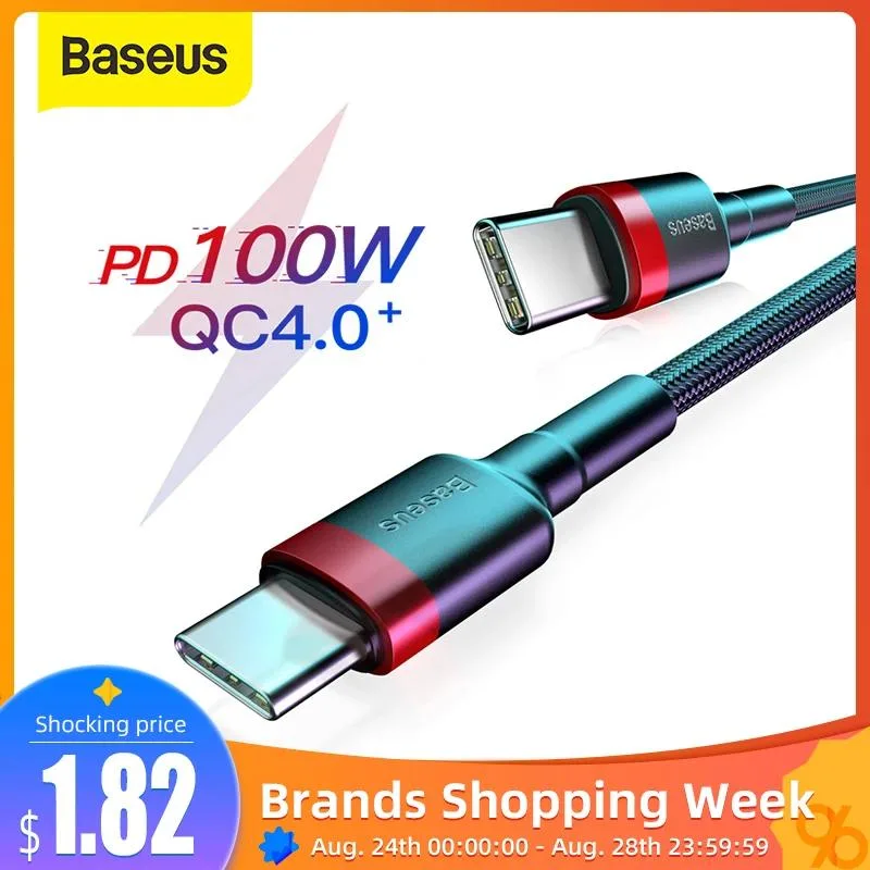 USB-C to USB-C cable with woven jacket and aluminium connectors
