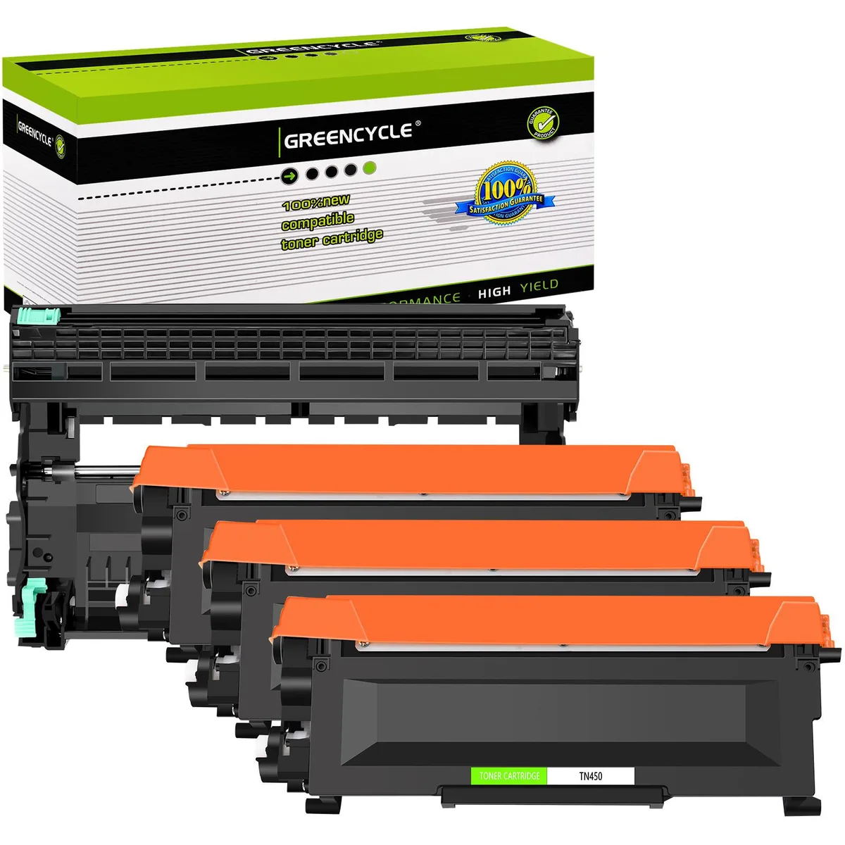 GREENCYCLE GREENCYCLE TN450 3-pack toner + DR420 drum set — product photo