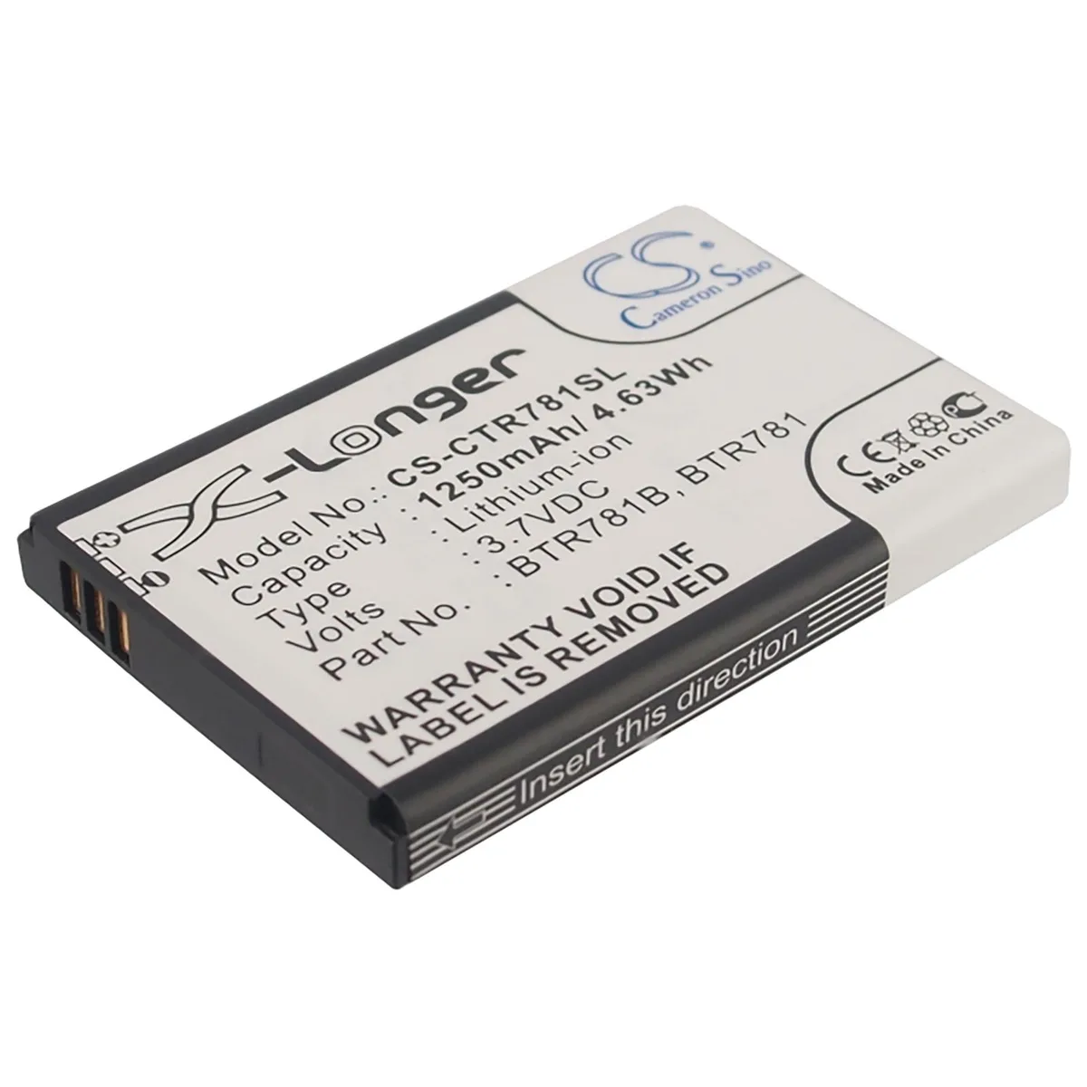 Cameron &amp; Co Cameron &amp; Co DS-CS-CTR781SL cell phone battery 3.7V 1250mAh — product photo