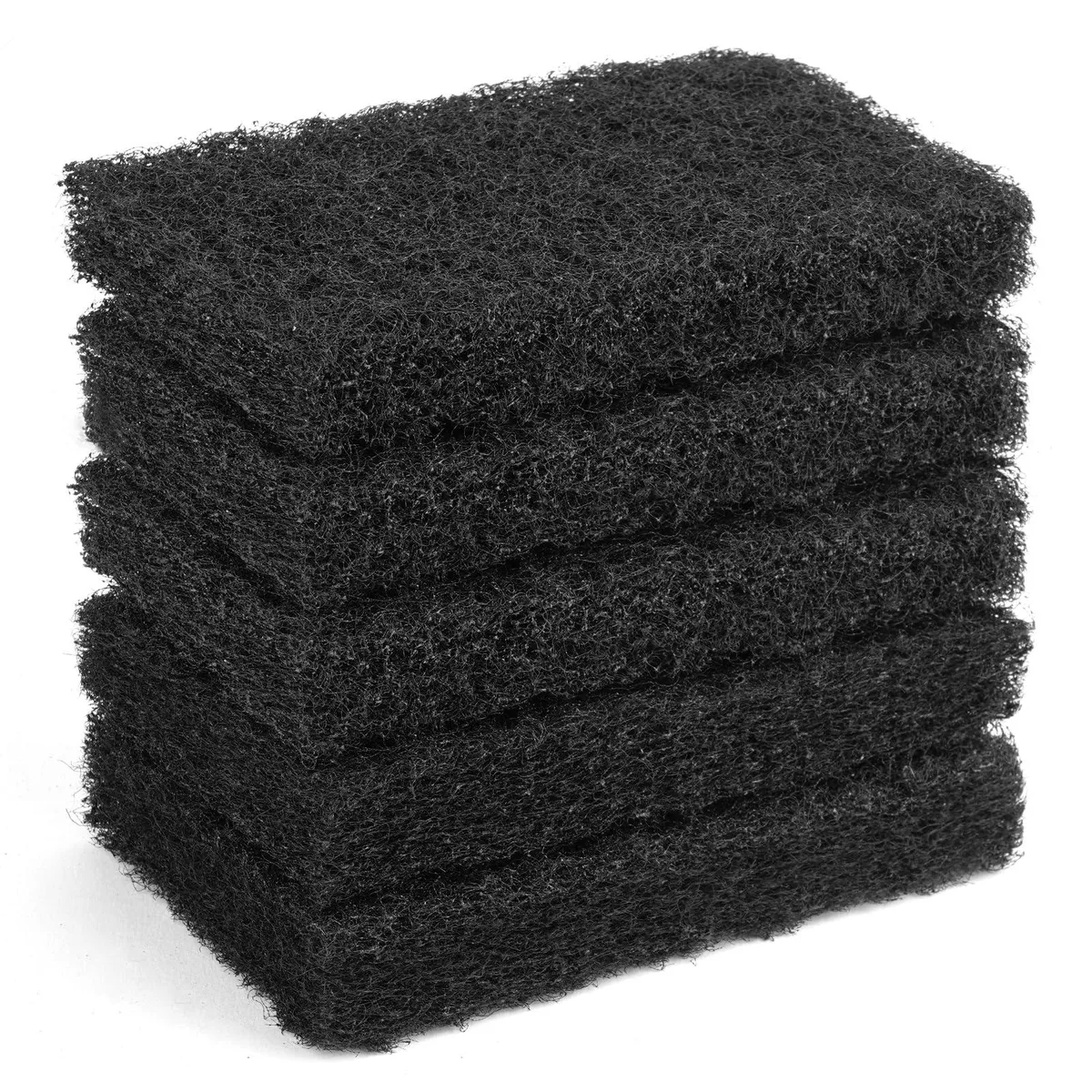 LIOUXUE Heavy Duty Nylon Scour Pads Black 5 Pack 5.5 x 3.15 Inch — product photo