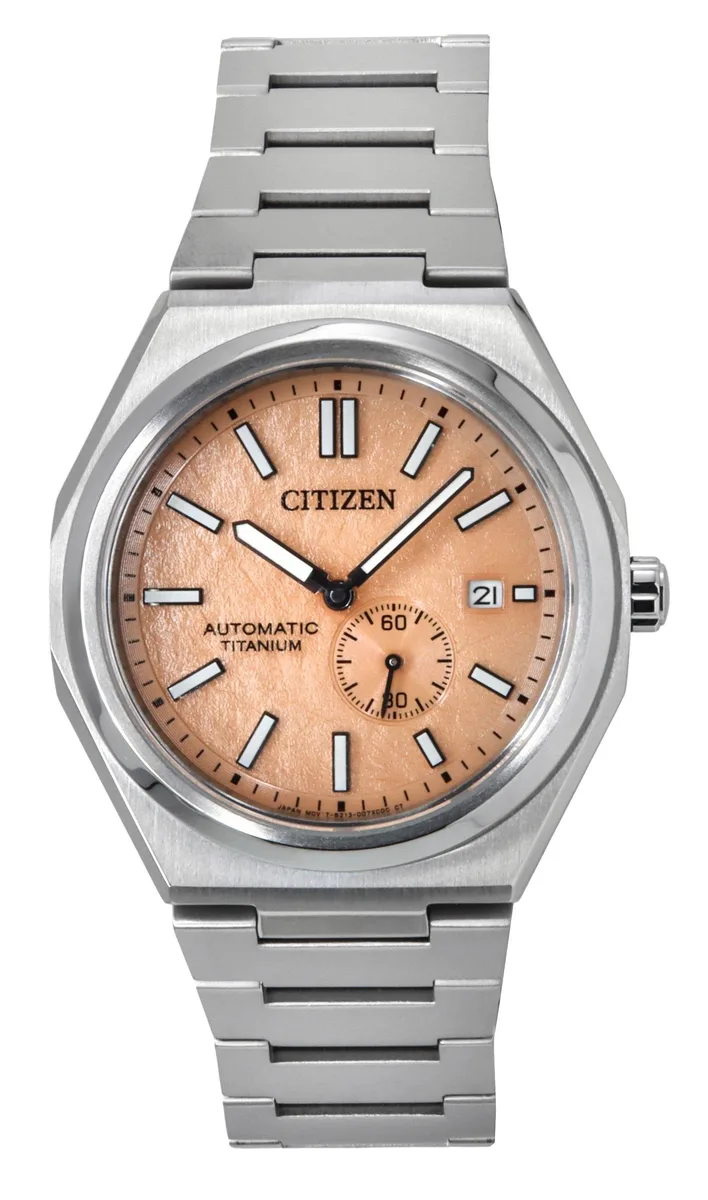 Citizen Citizen Zenshin Super Titanium Automatic Orange Dial 100m 40.50mm 8213 21 Jewels Watch — product photo
