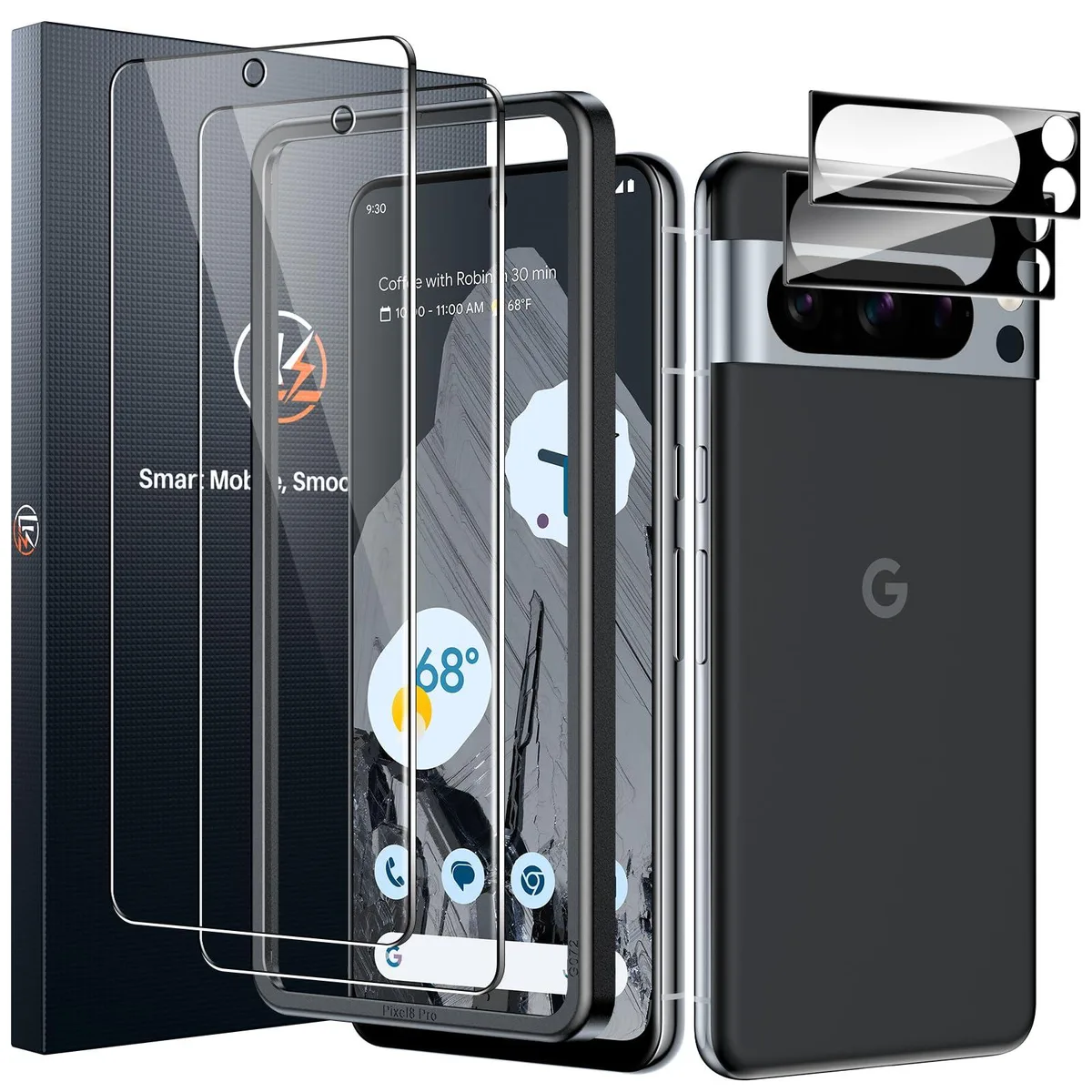 Motorola Pixel 8 Pro Screen & Lens Protector 2+2 Pack — product photo