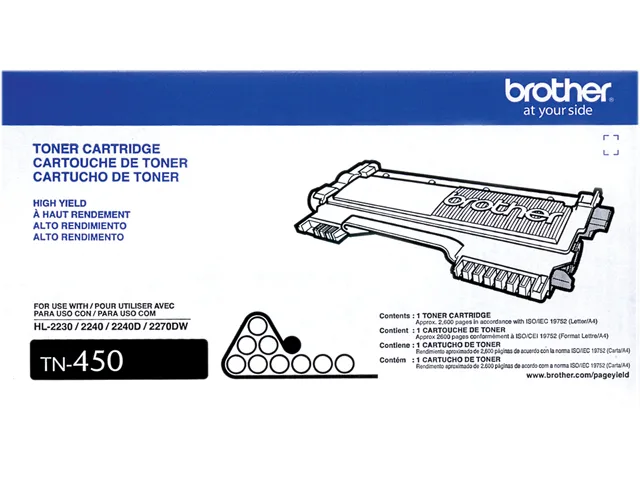 Brother Brother TN450 High Yield Black Toner Cartridge 2600 Pages — product photo