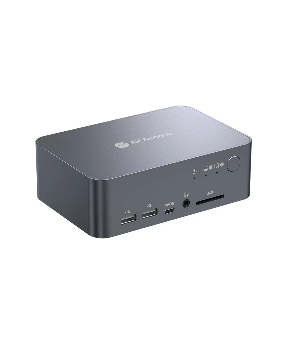Explus-C Explus-C 12-in-1 Dual Monitor KVM Switch 4K@60Hz 60W USB-C MST — product photo