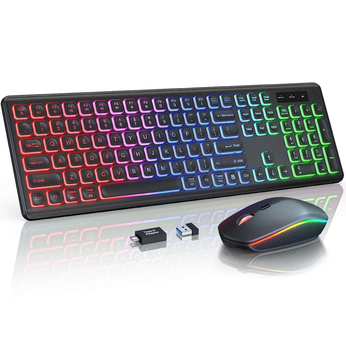 Trueque Wireless Gaming Keyboard & Mouse Combo Black — product photo