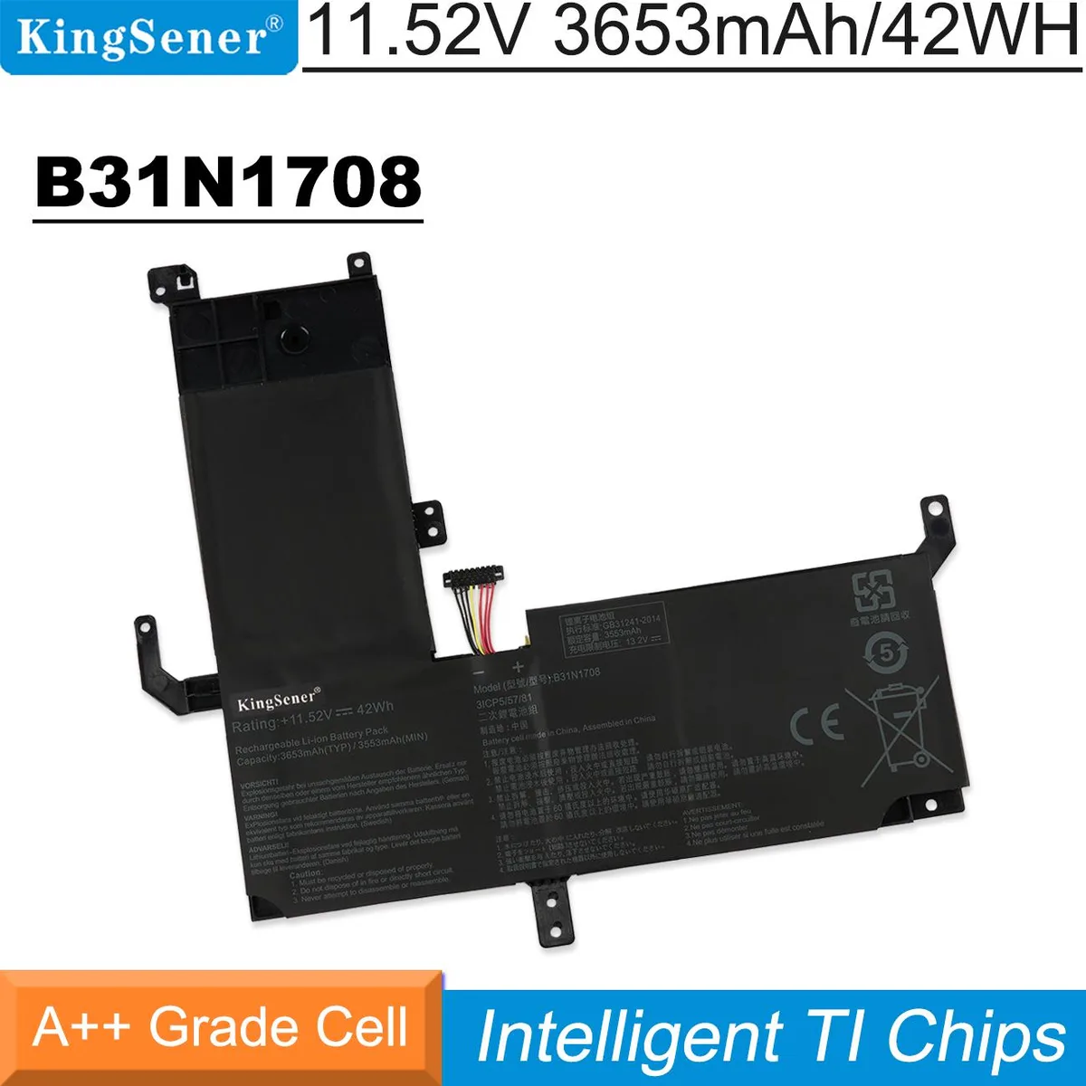 KingSener KingSener B31N1708 laptop battery 11.52V 42WH for Asus VivoBook Flip TP510 series — product photo