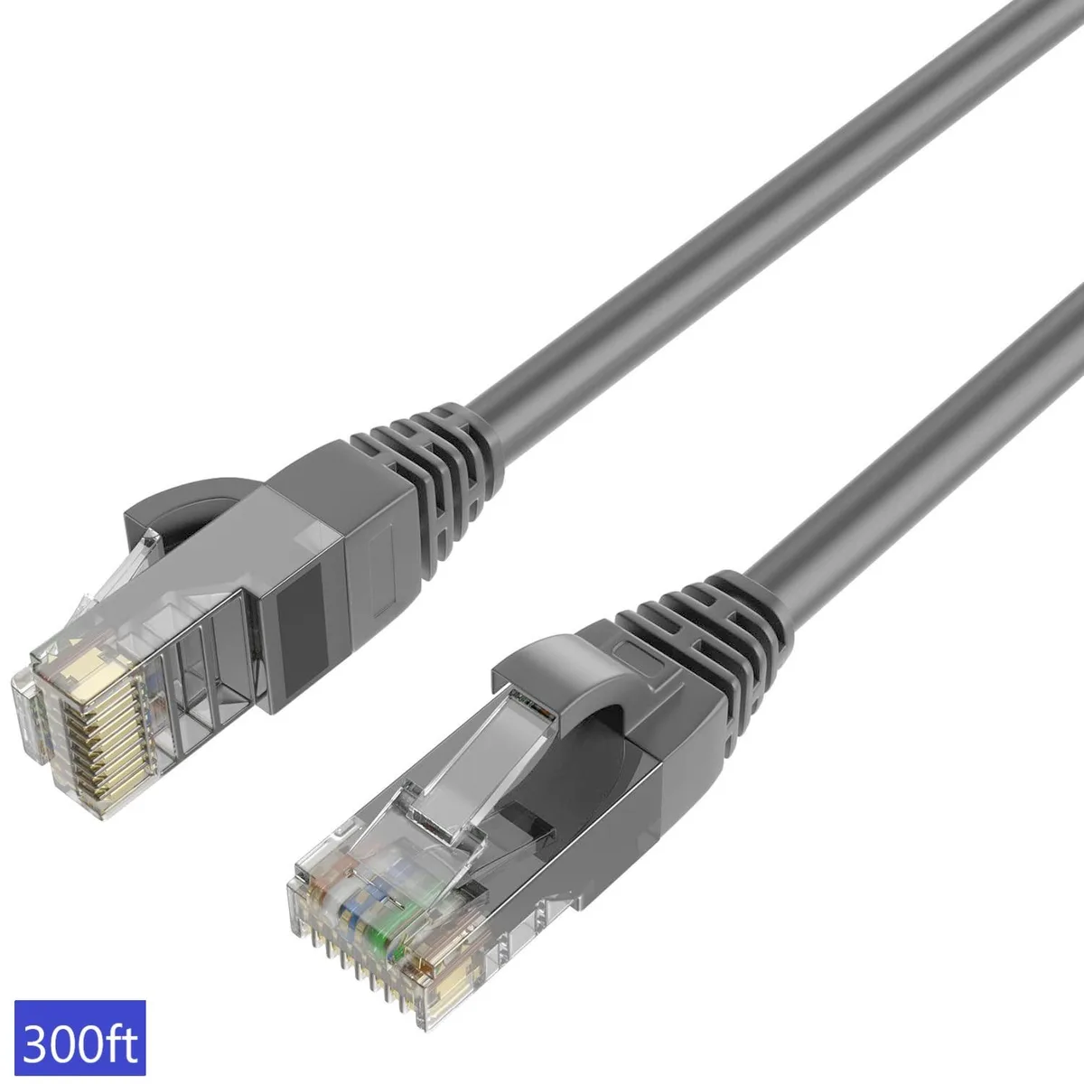 QualGear QualGear Cat 6 RJ45 Ethernet Cable 300 ft Gray Shielded — product photo