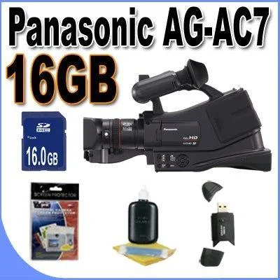 Panasonic Panasonic AG-AC7 Shoulder Mount AVCHD Professional Camcorder 16GB SDHC Bundle — product photo