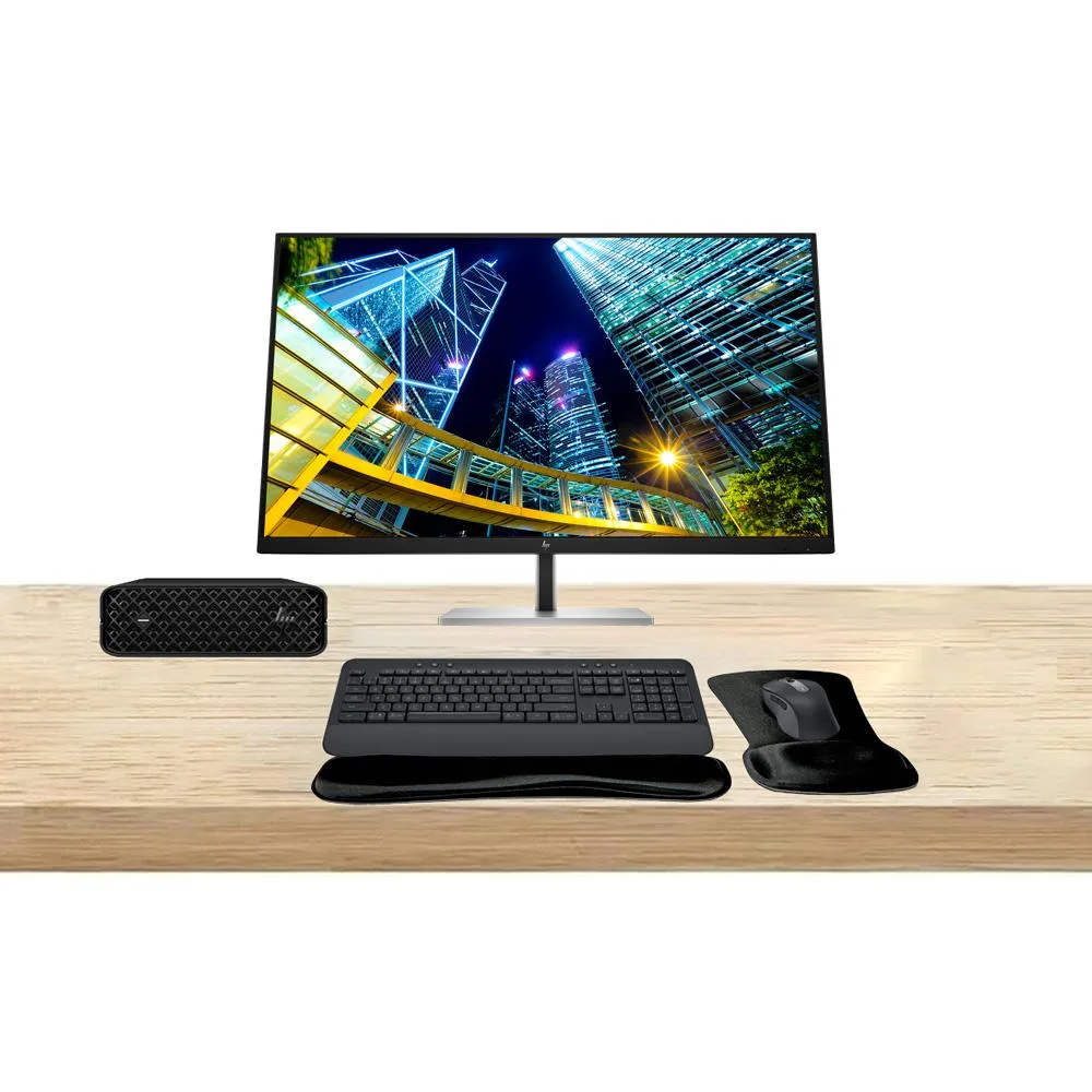 HP HP Z2 Mini G9 Workstation Bundle i7-14700 32GB 1TB Dual 32-inch 4K Monitor MK650 — product photo