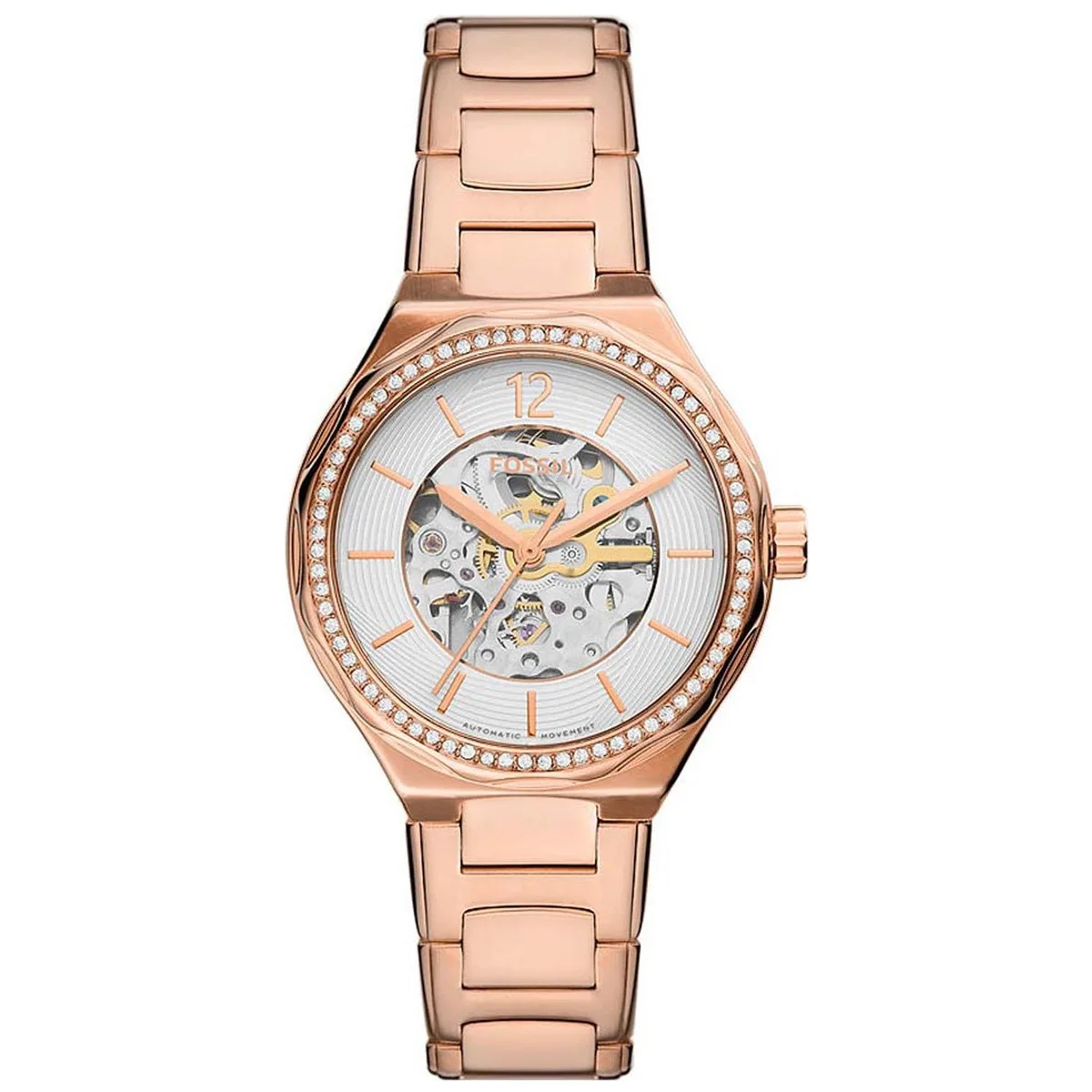 Fossil Eevie white dial stainless steel watch BQ3781