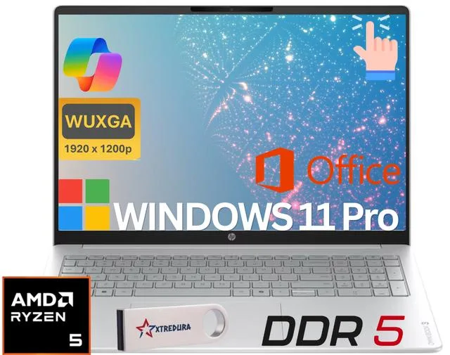 HP HP OmniBook 3 16" FHD+ Touchscreen Ryzen 5 40 8GB DDR5 1TB SSD Windows 11 Pro — product photo