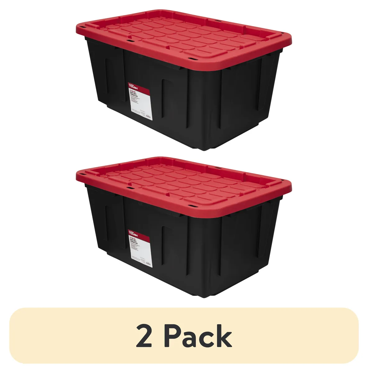 Hyper Tough Hyper Tough 27 Gallon Storage Bin Pair Black Red — product photo