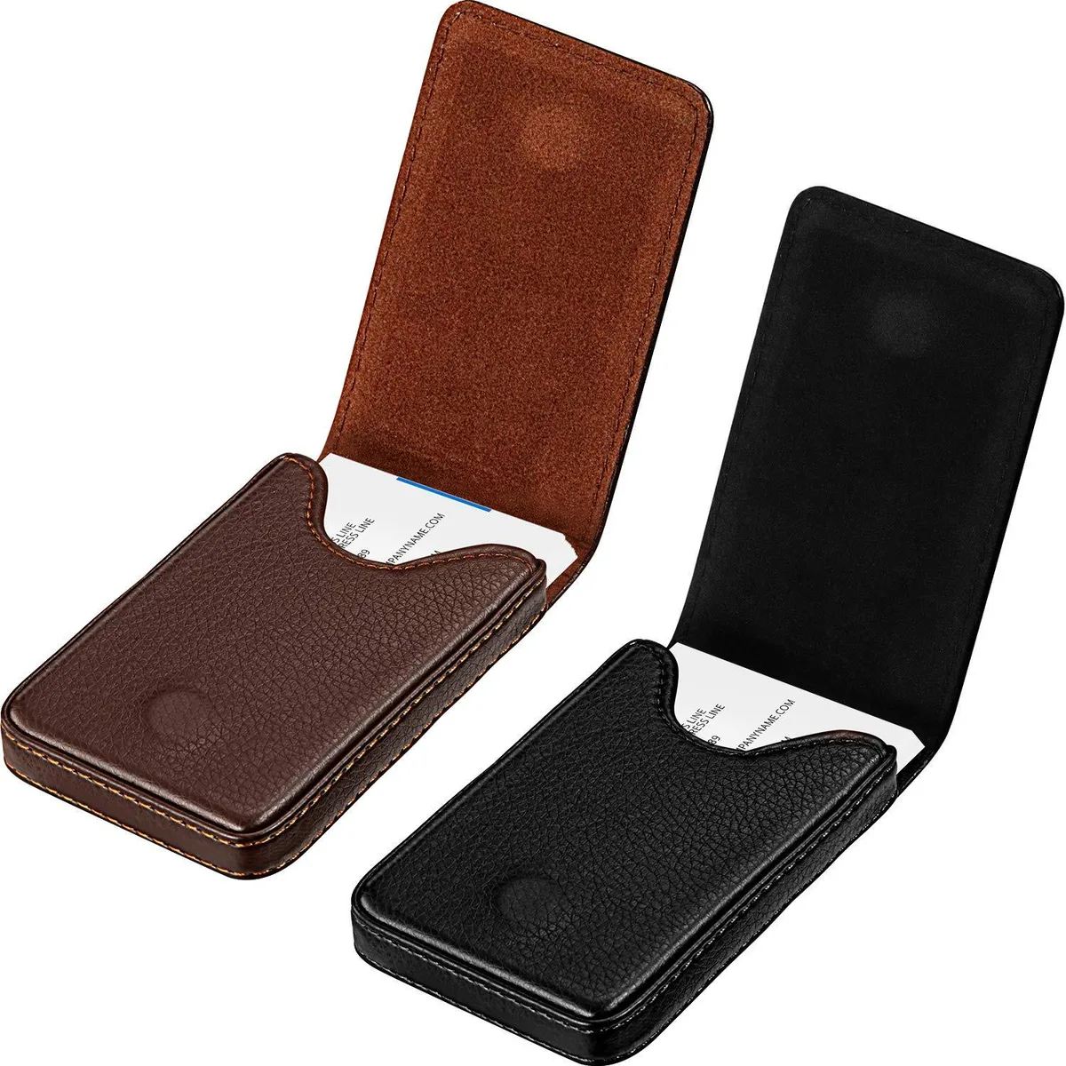  Outus 2-Pack PU Leather Business Card Holder Wallet Black Coffee — product photo