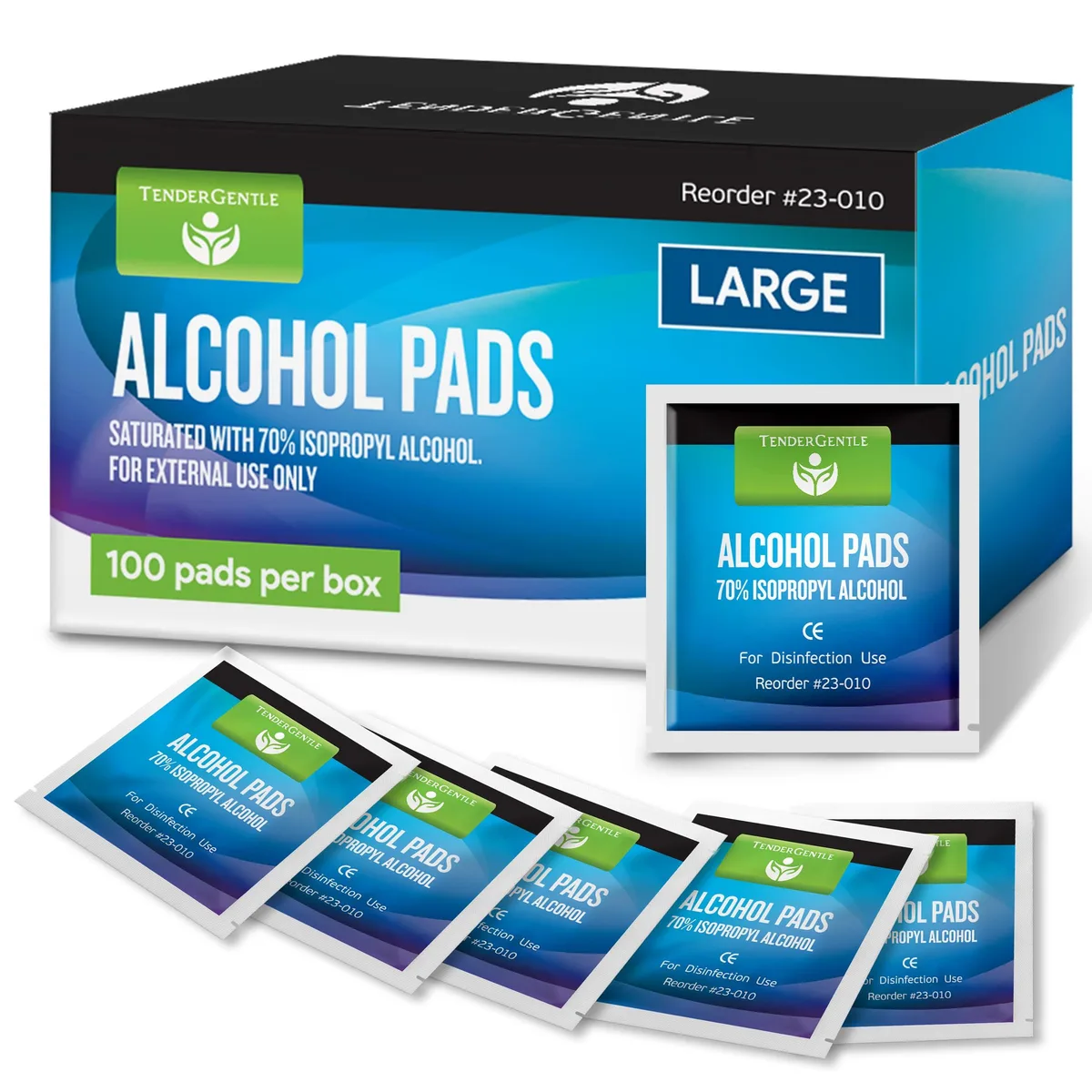 Box of 100 sterile alcohol prep pads 70% isopropyl alcohol