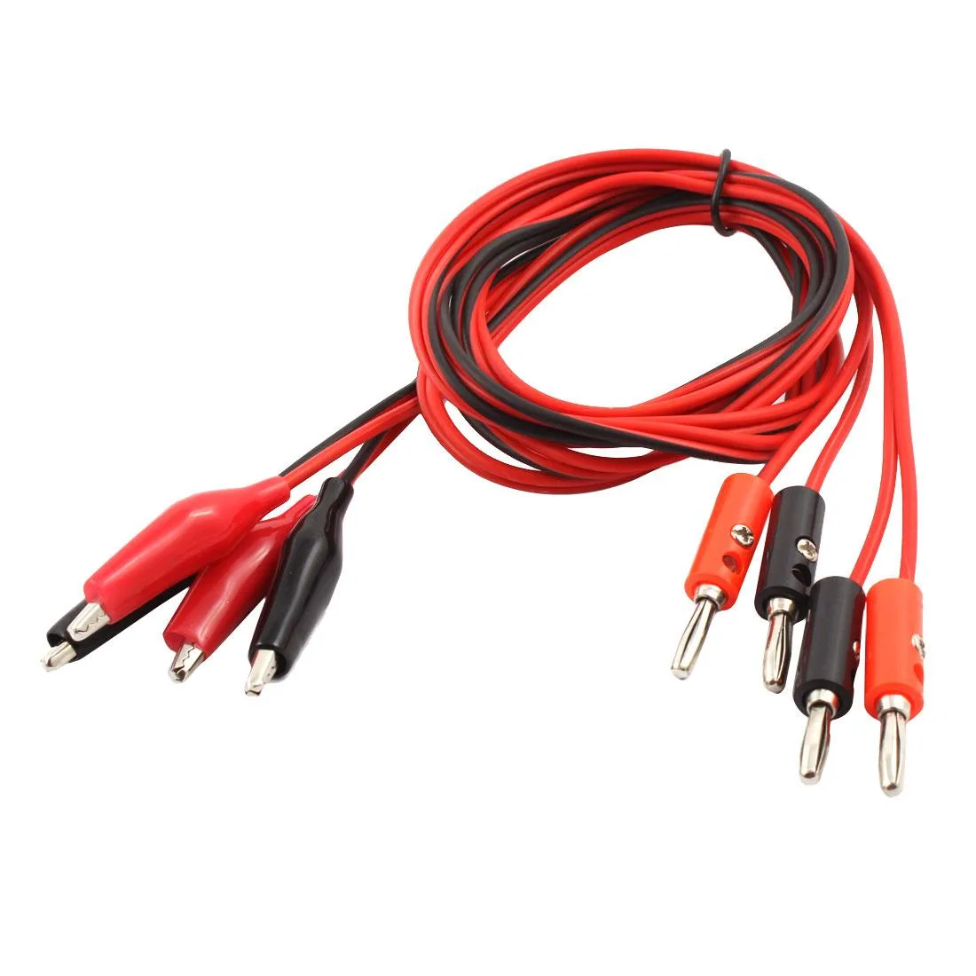 Unique-Bargains Unique-Bargains Double Alligator Clip to Banana Plug Test Lead 1M 2 Pairs live sound amplifier — product photo