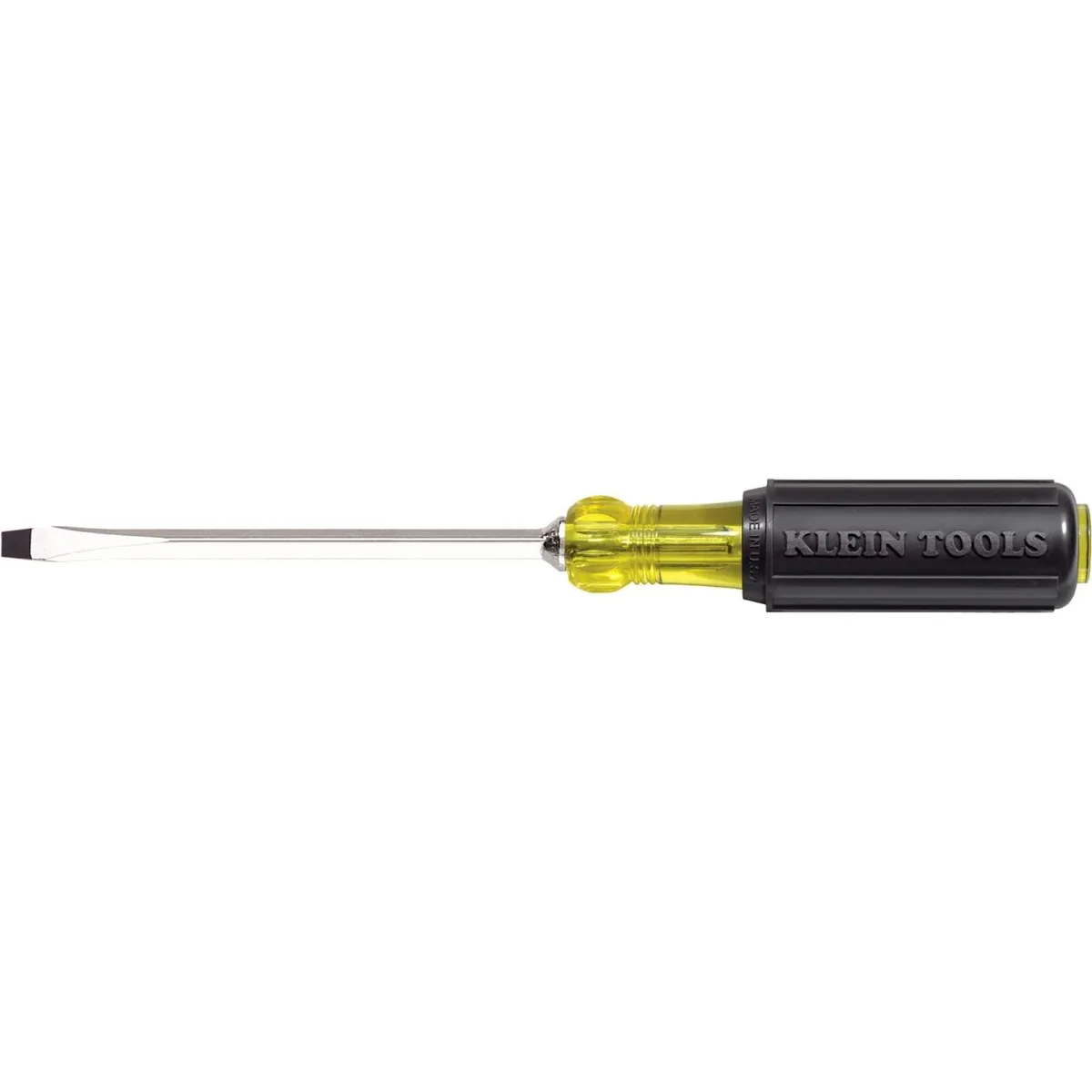Klein Tools slotted screwdriver with square cushion grip and chrome shaft