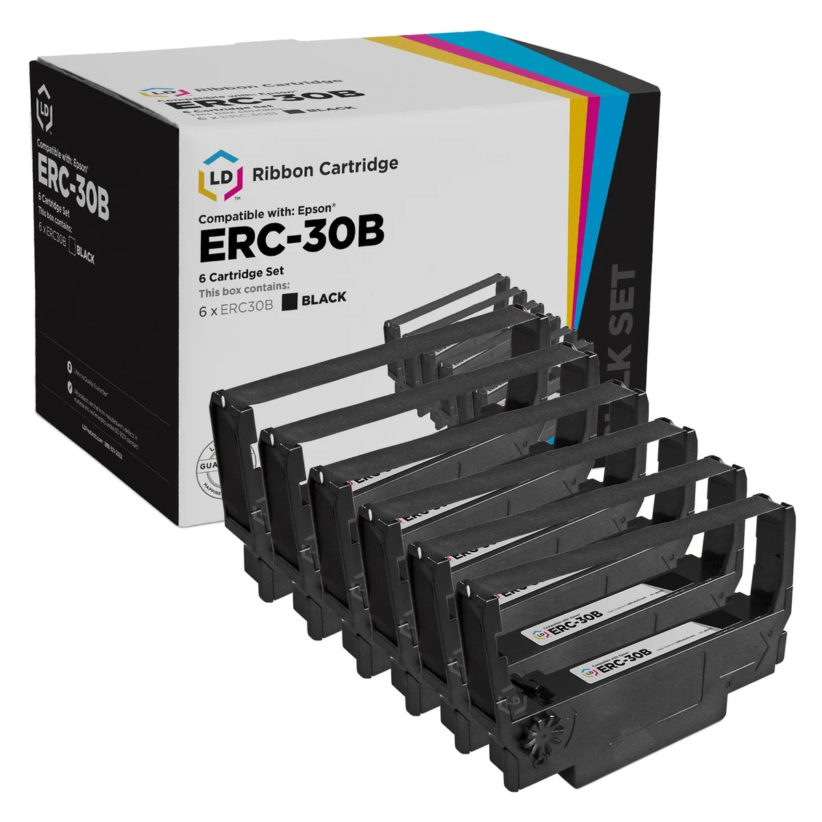 LD Products LD Products Compatible Ribbon Replacement for Epson ERC30B Black 6-Pack — product photo