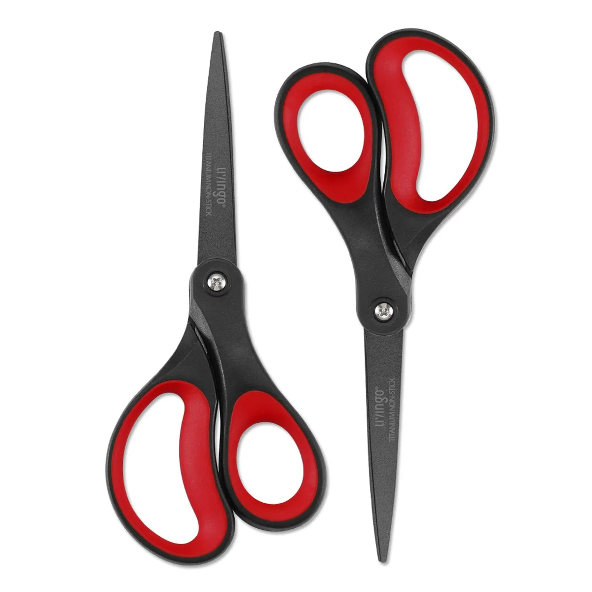  LIVINGO RNST-2 Scissors 8.3" 2 Pack Titanium Non-Stick Black — product photo