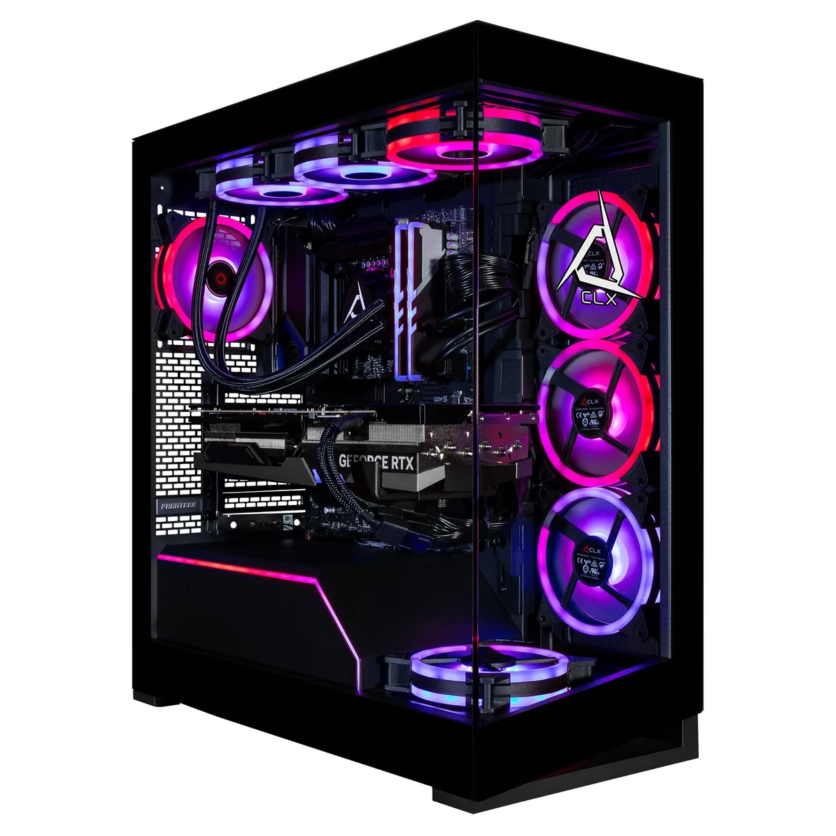 CLX Gaming CLX Gaming TGMHORRTZ5108BM gaming PC Ultra 9 285K 96GB DDR5 RTX 5090 32GB GDDR7 2TB NVMe 8TB HDD — product photo