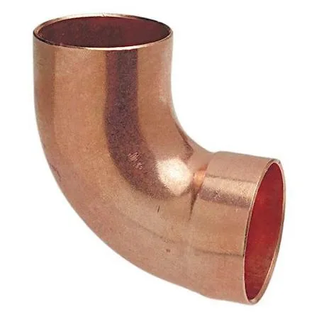 Copper 90-degree drop elbow with sweat cup and fitting ends