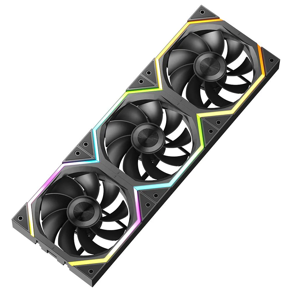 Jungle Leopard Jungle Leopard Galaxy 120mm Reverse Blade ARGB PWM Case Fans 3 Pack Black — product photo