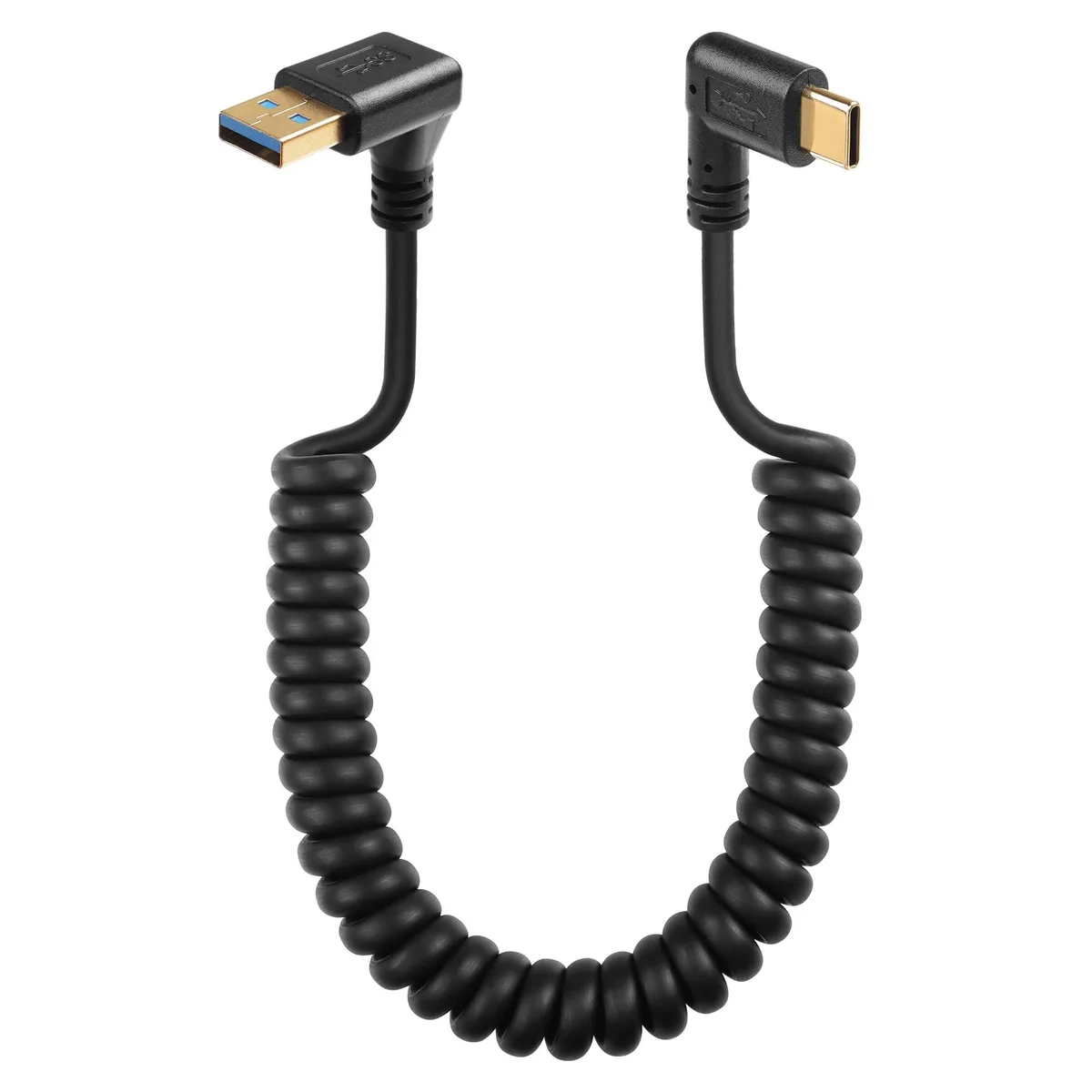 BUCIER BUCIER 90 Degree USB Type C Spring Cable 5Gbps Retractable USB3.0 to USB C (Up) — product photo