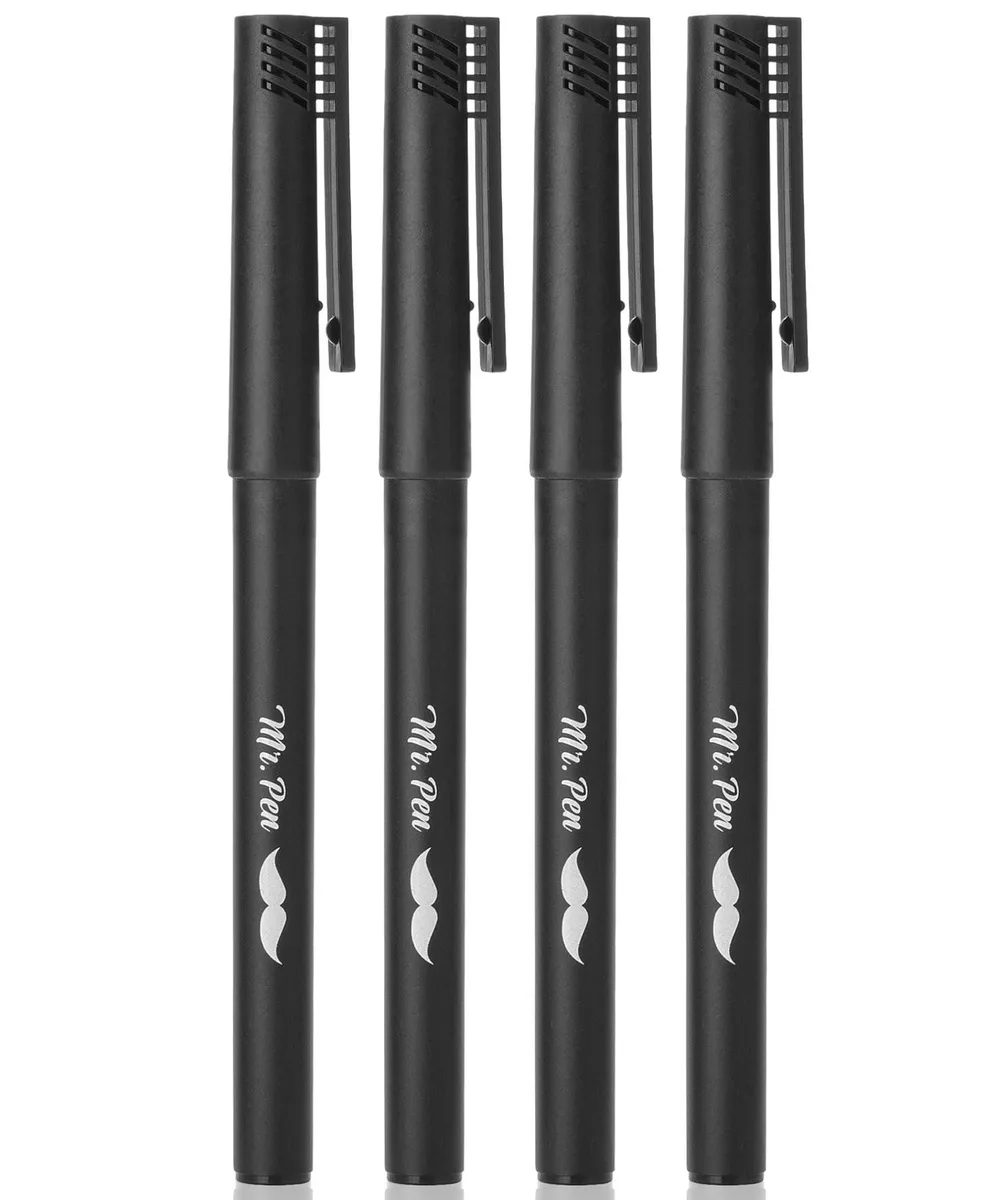  Mr. Pen Black Fineliner Pens 4 Pack 0.5mm Blue — product photo