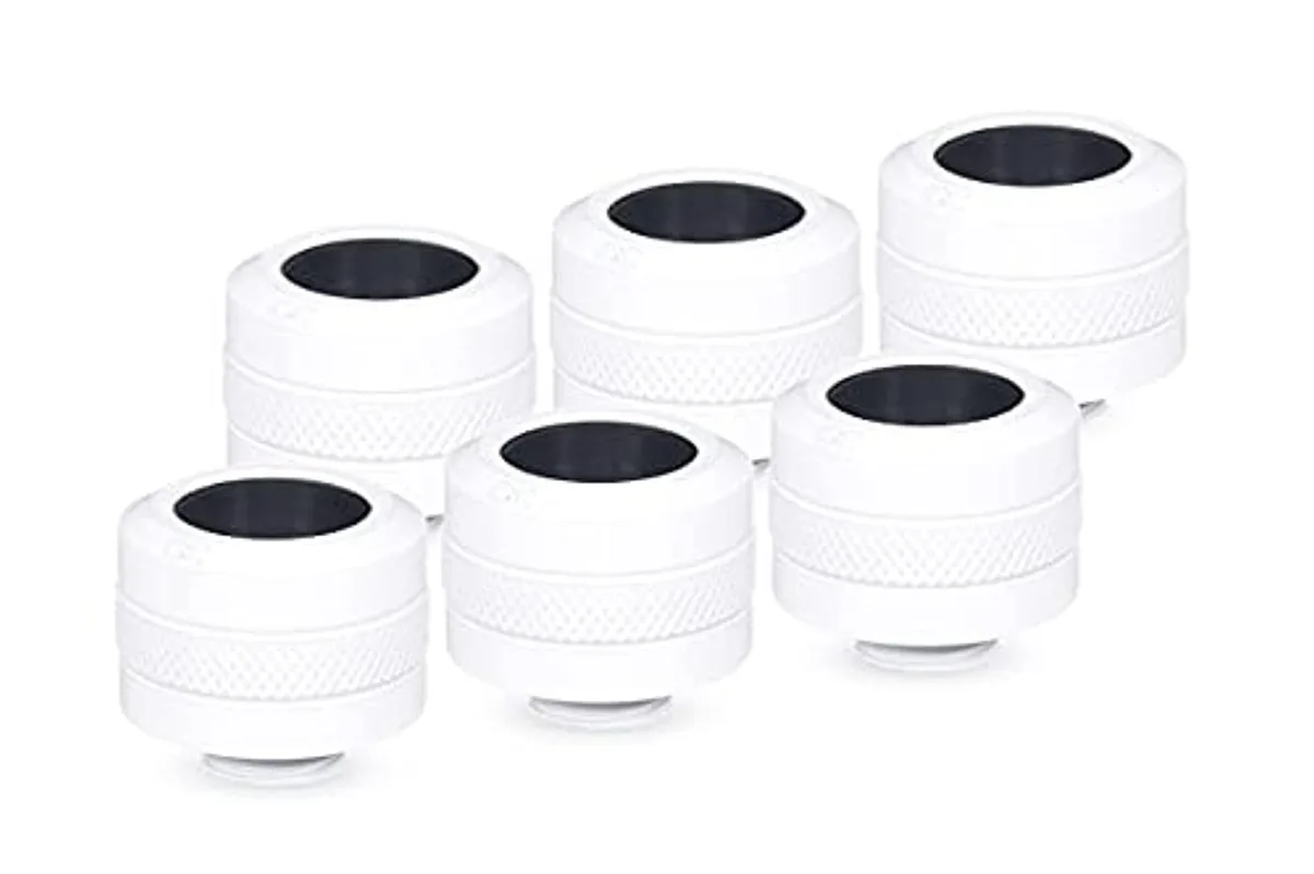 Alphacool Alphacool Eiszapfen Pro 16mm Hardtube Fitting G1/4 White Brass 6-Pack — product photo