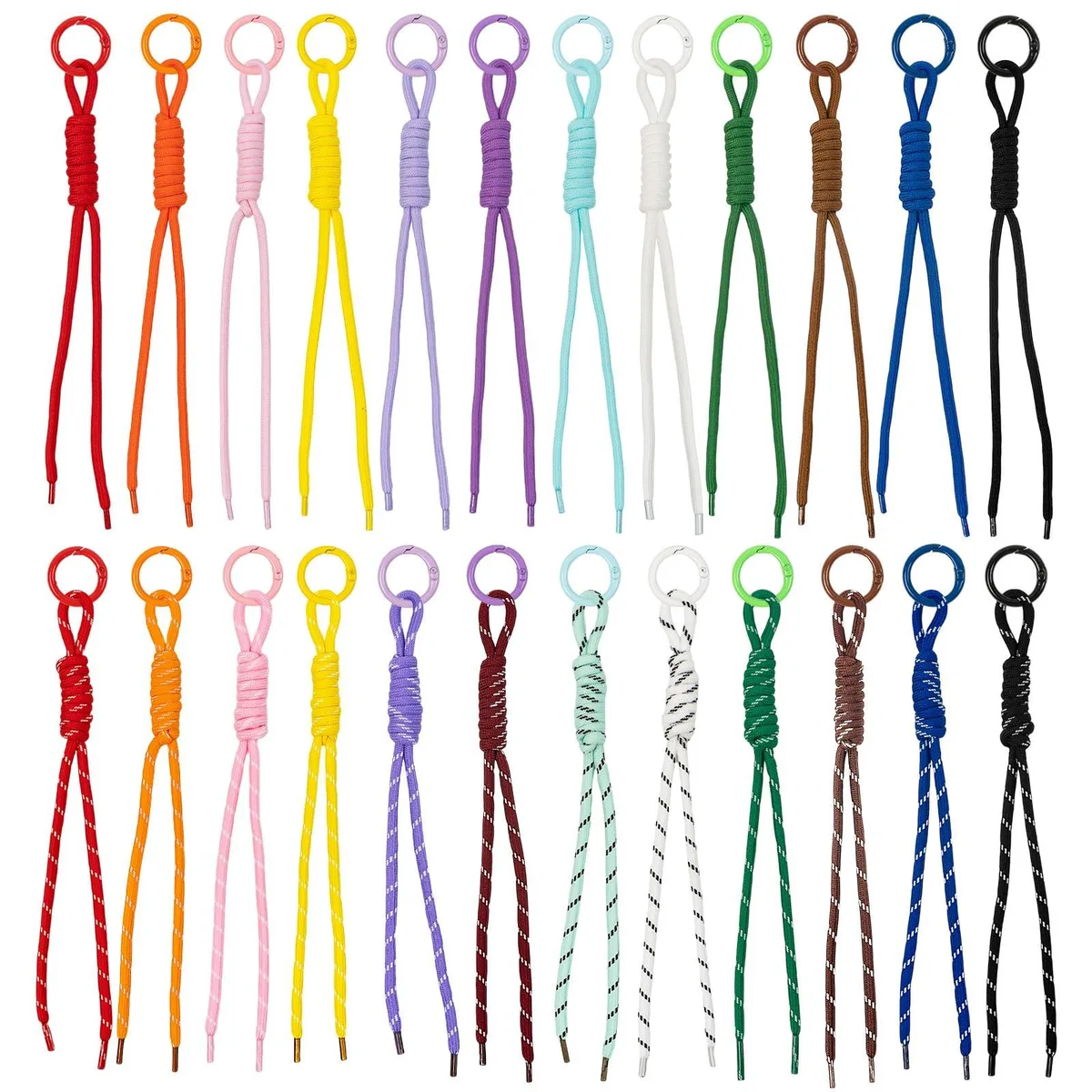  NEETUE 24+24-Piece Paracord Keychain Set with 24 Key Rings — product photo