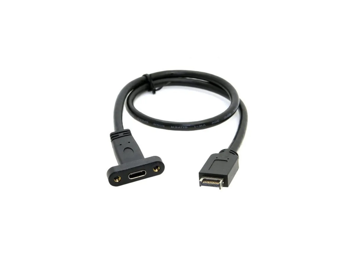 BUCIER BUCIER USB 3.1 Front Panel Header to USB-C Female Extension Cable 40cm Panel Mount UC-037 — product photo