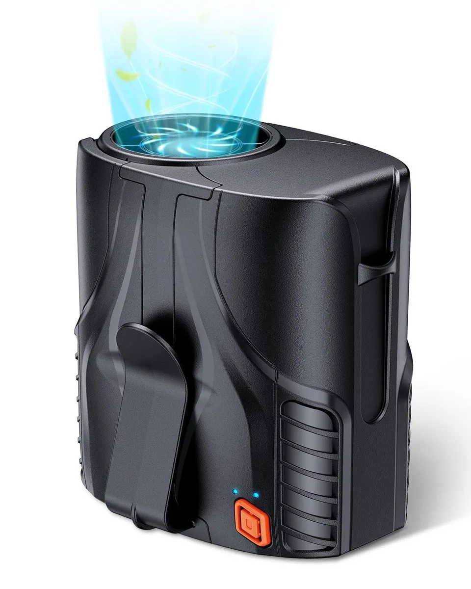  DeeKom WFan-Black Wearable Clip-On Fan 14000 RPM 40h 6.3oz — product photo