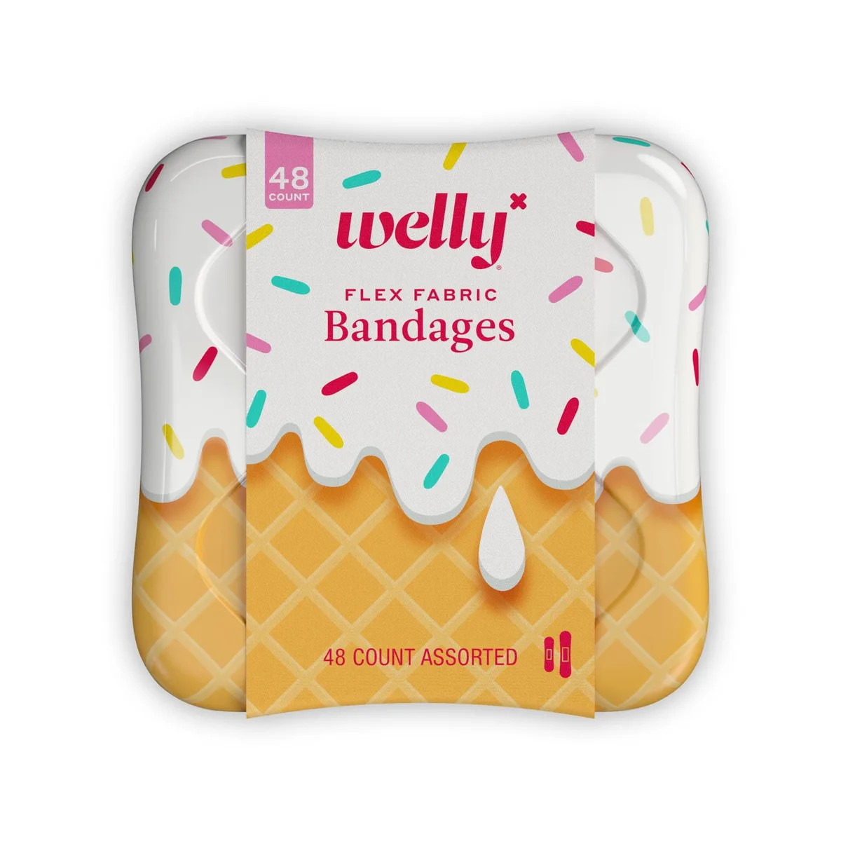  Welly WLY1071 Ice Cream Patterns Fabric Bandages 48 Count — product photo