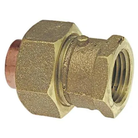 Bronze straight union with cup and FNPT ends