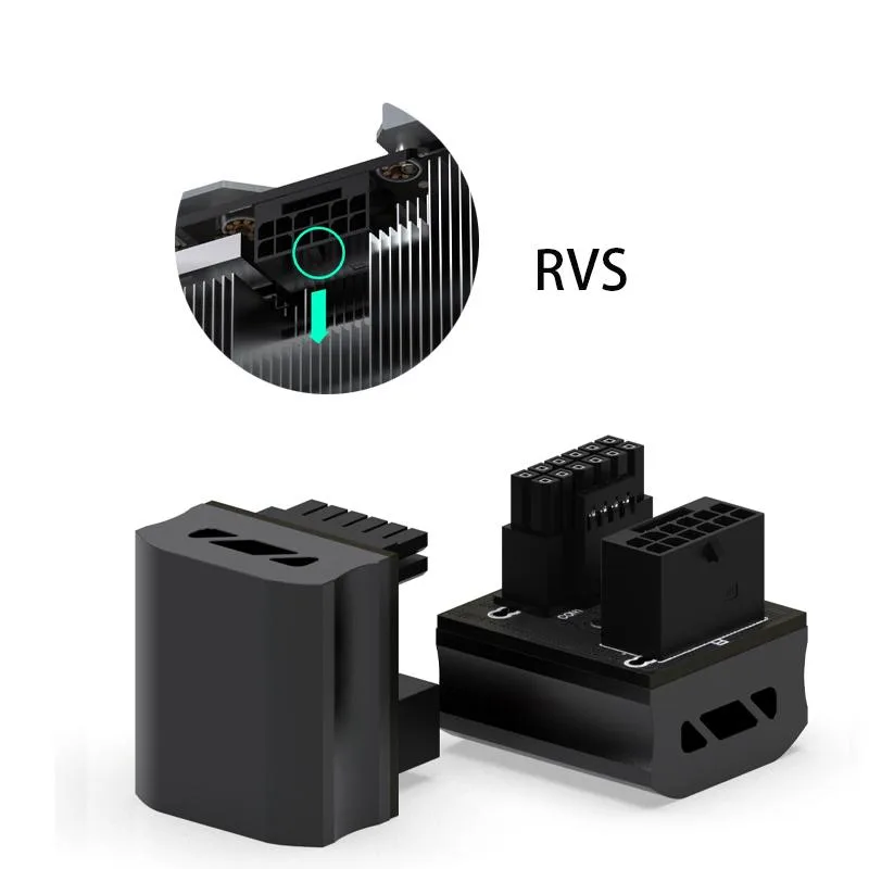 Corn Electronics Corn Electronics 12VHPWR 16Pin GPU Power Adapter 180 Degree RVS Black — product photo