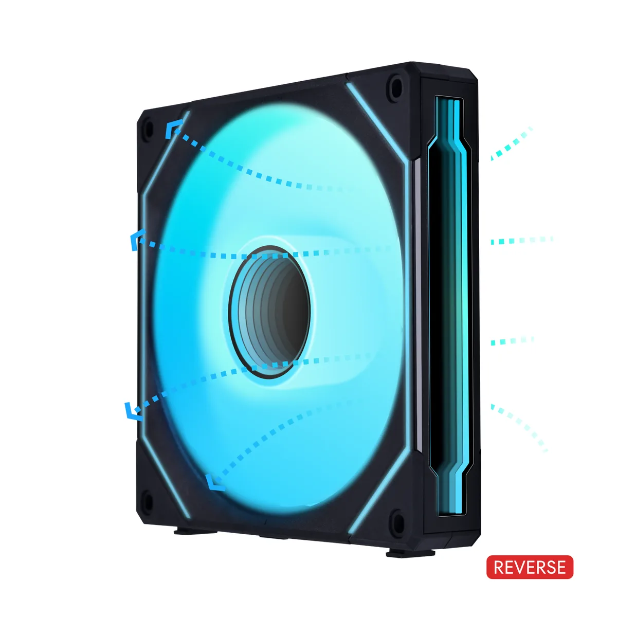 Lian Li Lian Li 14RSLIN1B 140 mm case fan, black, ARGB, 1600 rpm, 72.7 CFM, 28 dBA — product photo