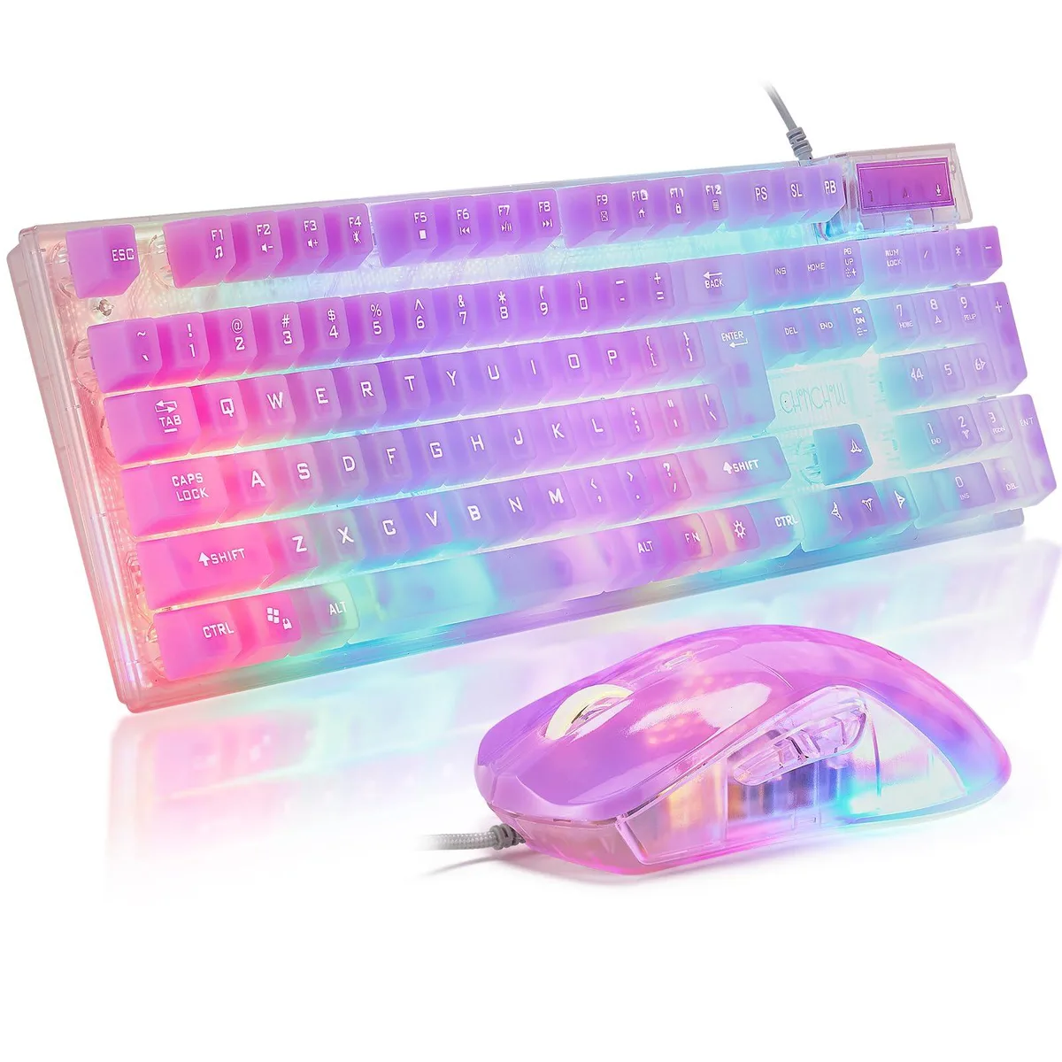  Redragon 1960 Gaming Keyboard &amp; Mouse Combo, 104 Keys, Rainbow Backlit, USB Wired — product photo