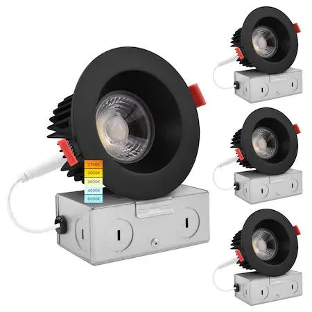 Luxrite Luxrite 4 Inch LED Recessed Downlights 5 CCT Selectable — product photo