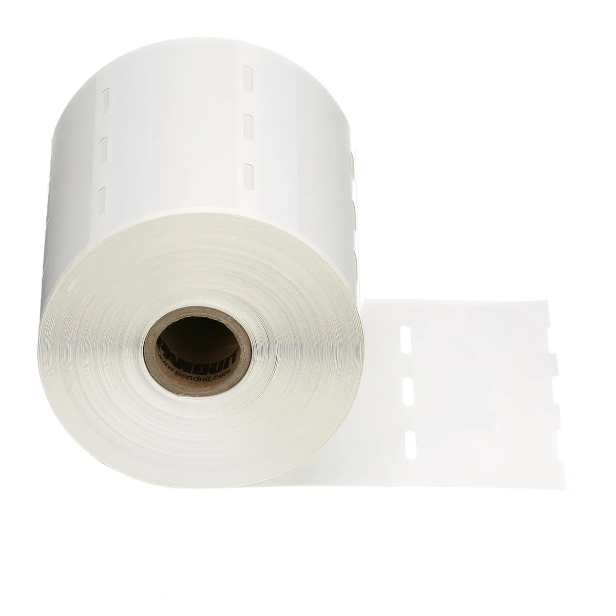 White vinyl self-laminated labels on 1" core, 2500 pack