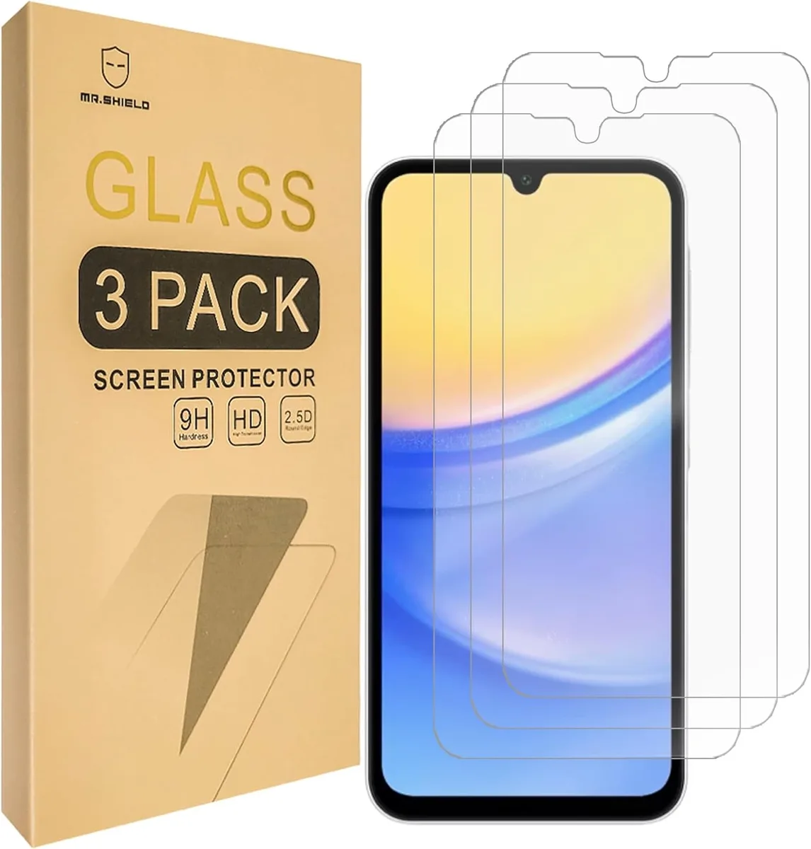 NuoTo NuoTo Screen Protector for Galaxy A15 5G/4G Tempered Glass 3-Pack Japan Glass 9H Hardness — product photo