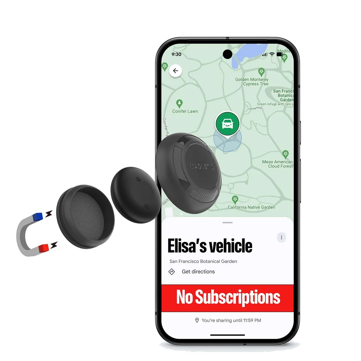  AUDIOVOX Android Tracker Magnetic GPS Tracker 365 Days Battery No Subscription CR2032 — product photo