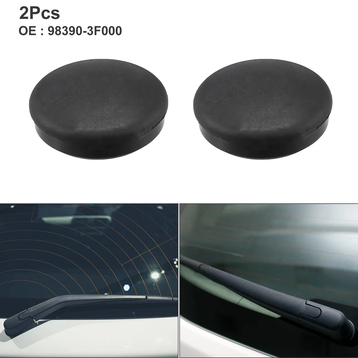 Unique-Bargains Unique-Bargains Rear Wiper Arm Nut Cover Cap 2pcs Black — product photo