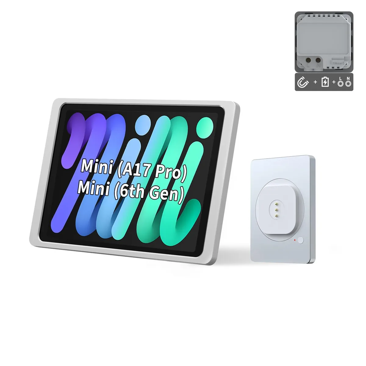 EMONITA EMONITA AC Magnetic Wall Mount with Case for iPad Mini 8.3" (Silver) — product photo